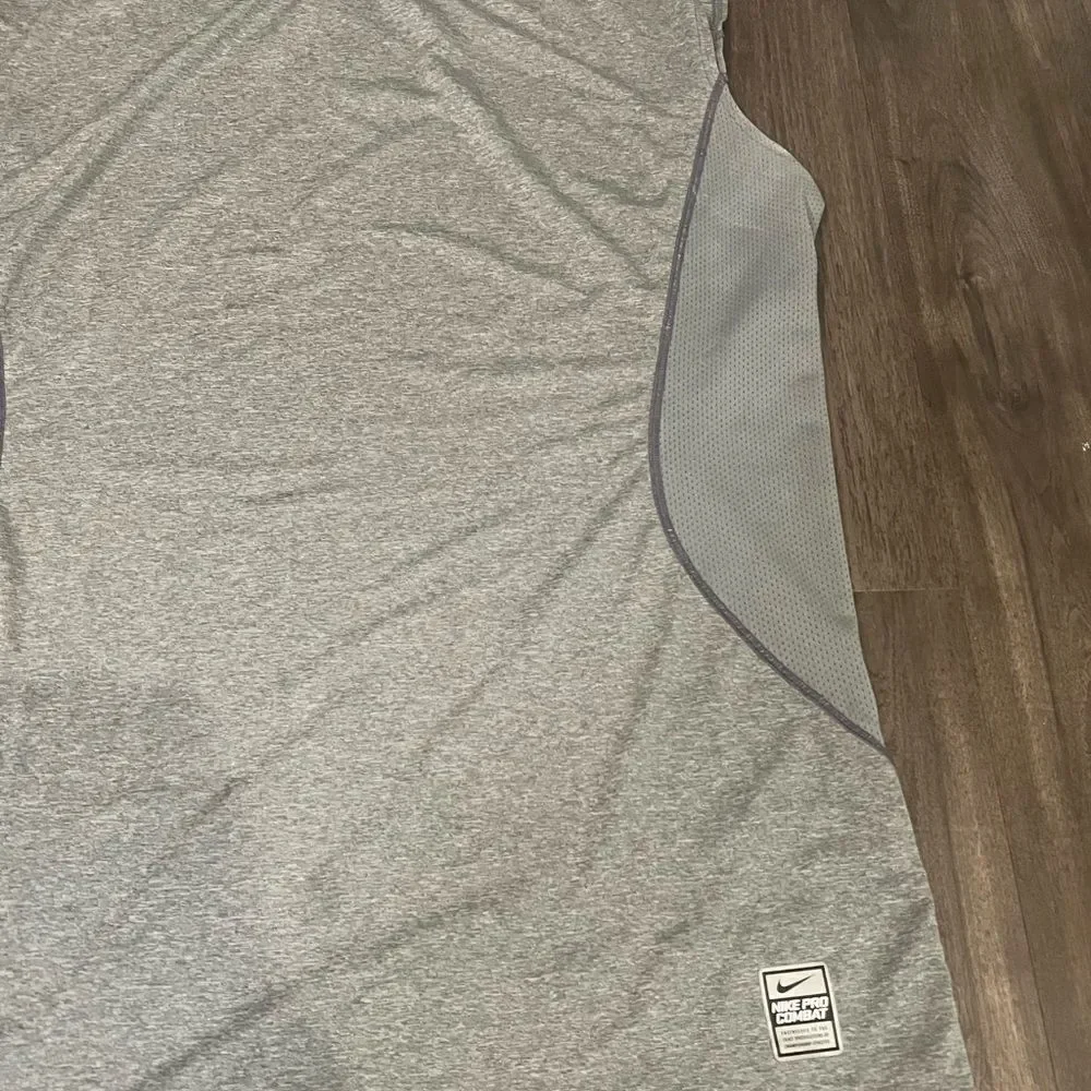 Nike Mens Pro Combat Dri-fit Grey Fitted Tank Top